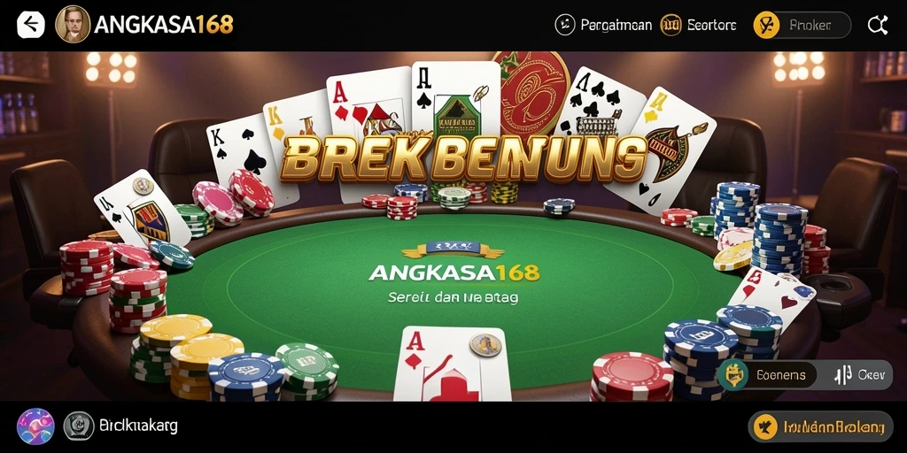 Antarmuka utama ANGKASA168 yang menarik dan interaktif untuk permainan Poker.