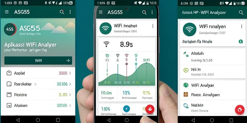 Antarmuka aplikasi ASG55 menampilkan analisis jaringan WiFi yang komprehensif.