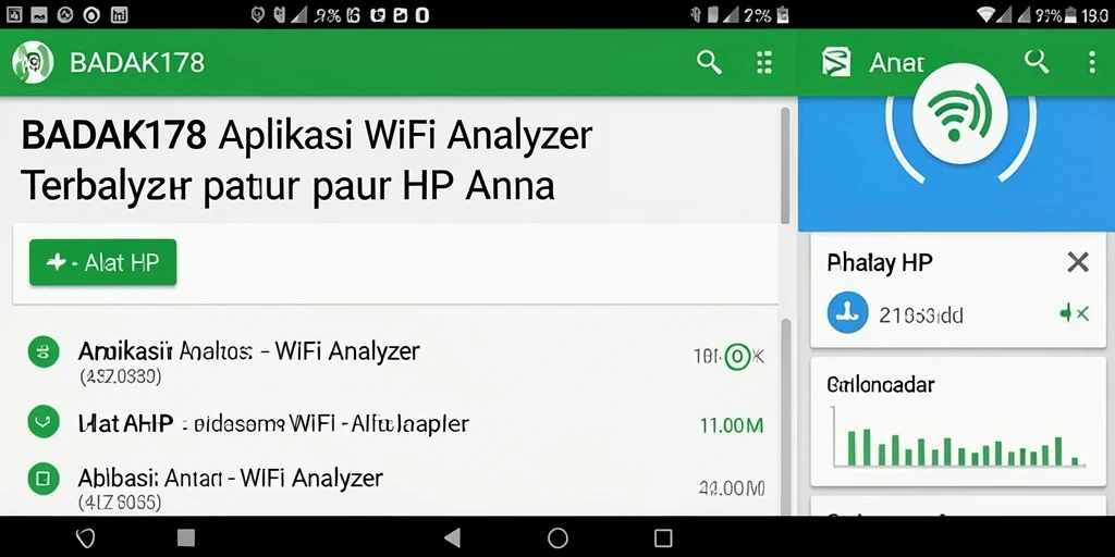 Tampilan antarmuka BADAK178 yang menampilkan analisis jaringan WiFi.