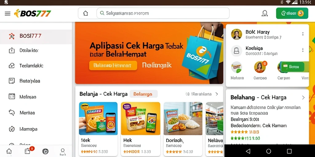 Antarmuka aplikasi Cek Harga BOS777 yang modern dan informatif.