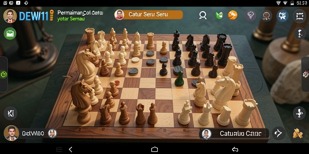 Screenshot DEWI11 menampilkan antarmuka permainan catur yang menarik.