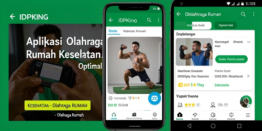 Antarmuka aplikasi IDPKING yang intuitif untuk olahraga rumah.
