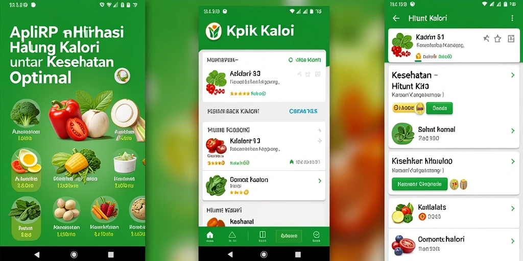 Tampilan antarmuka KKRP untuk menghitung kalori dengan mudah.