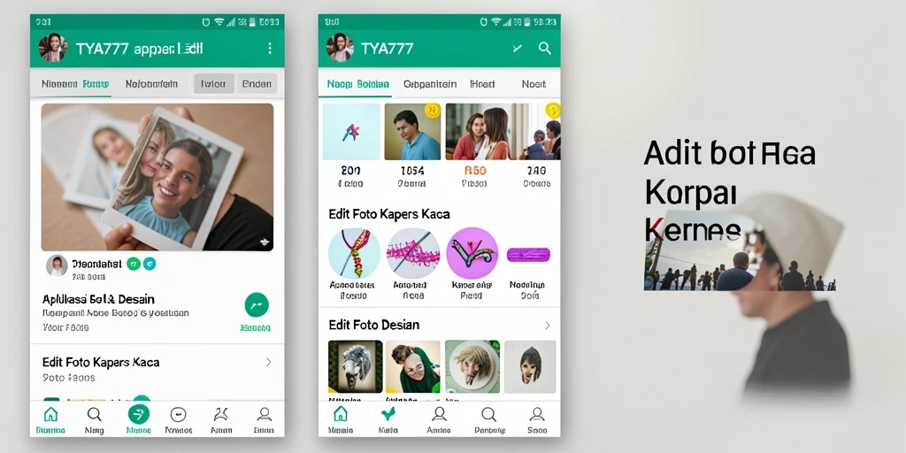 Antarmuka pengguna TYA777 yang menarik dan fungsional untuk Edit Foto Kertas Kaca.